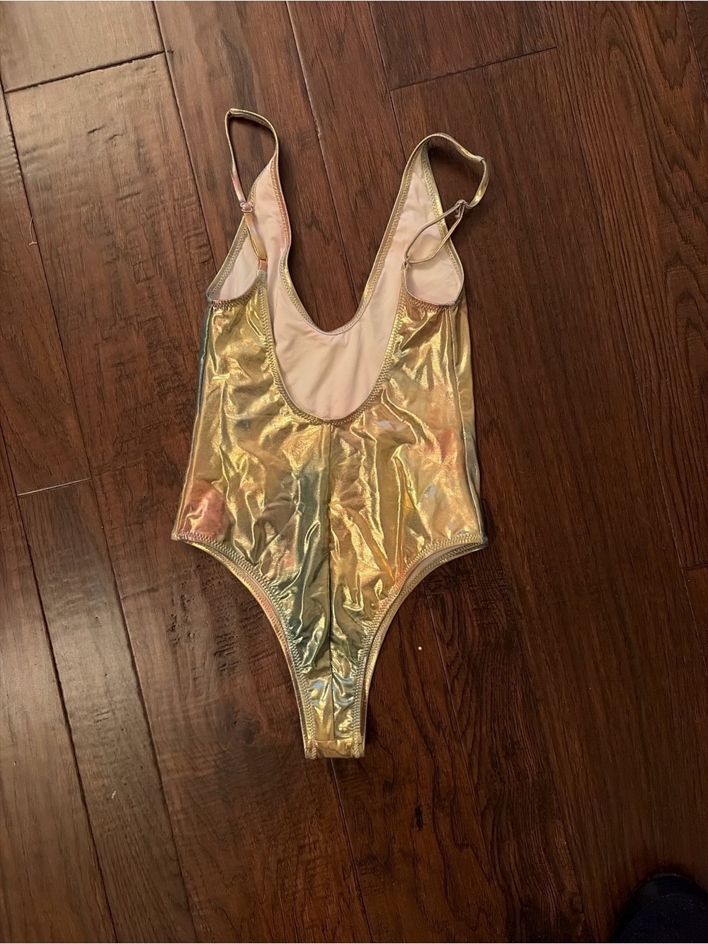 bond-eye Iridescent Gold One-Piece Swimsuit- NWOT - Picture 2 of 5